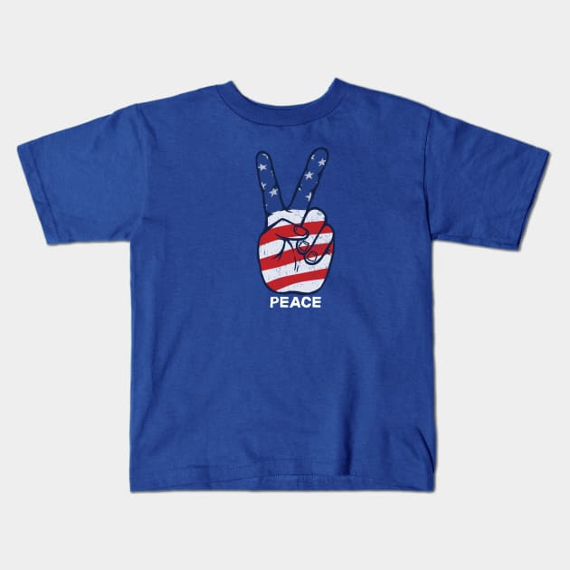 PEACE AMERICA Kids T-Shirt by Jitterfly